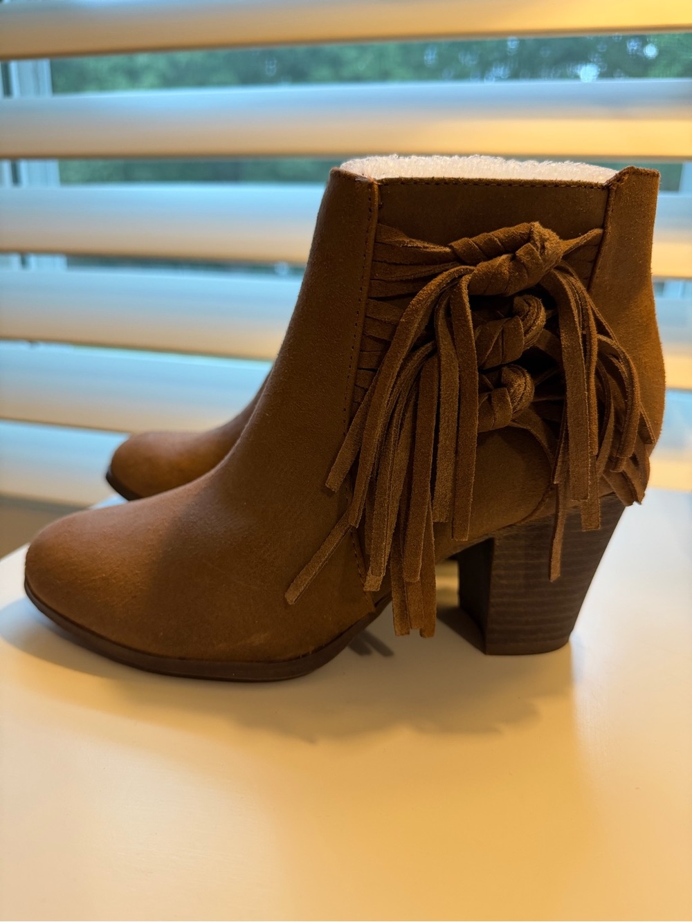 Fergalicious Brown Suede Fringe Ankle Boots